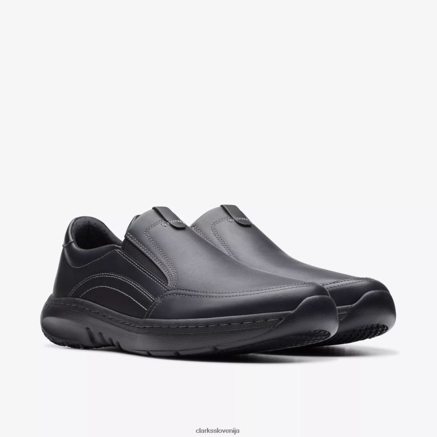 clarks pro step D0T6P6727 črno usnje Clarks