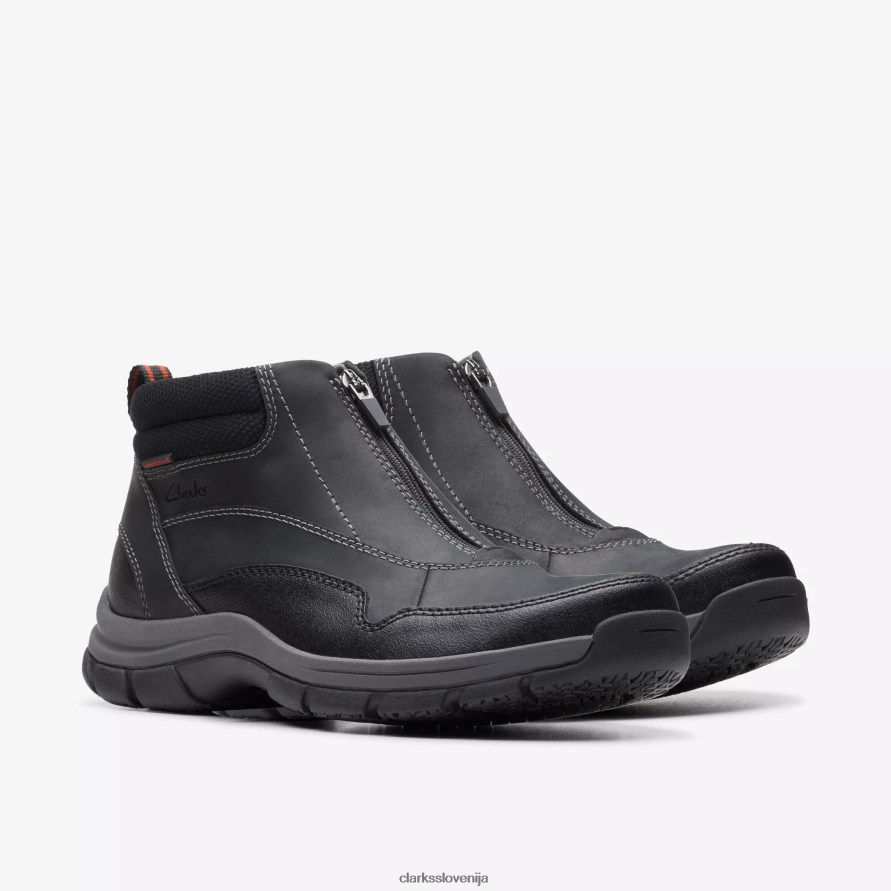 walpath zip D0T6P6908 črno usnje Clarks