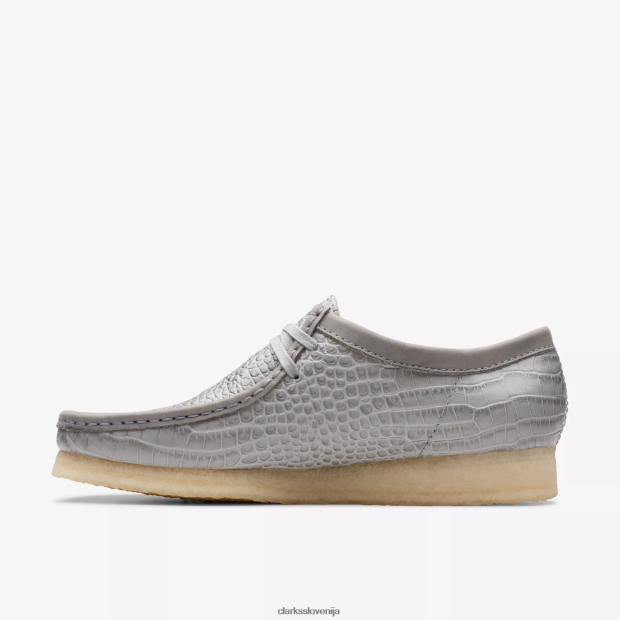 wallabee D0T6P6664 siv potisk krokodila Clarks