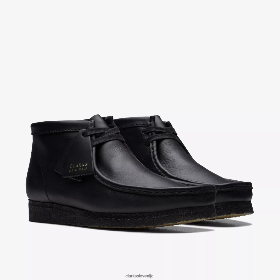 wallabee škorenj D0T6P6659 črno usnje Clarks