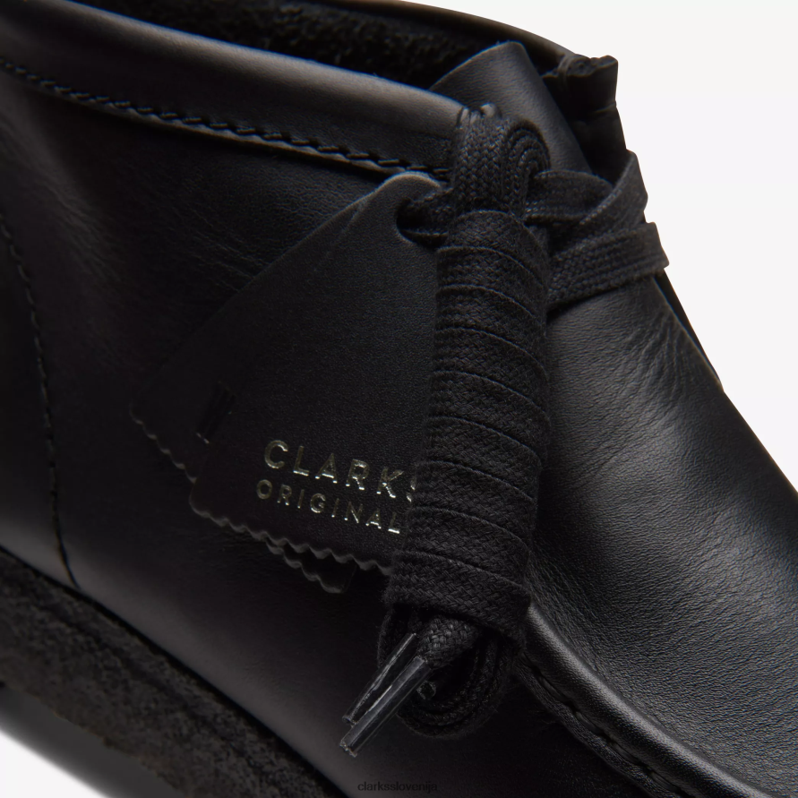 wallabee škorenj D0T6P6659 črno usnje Clarks