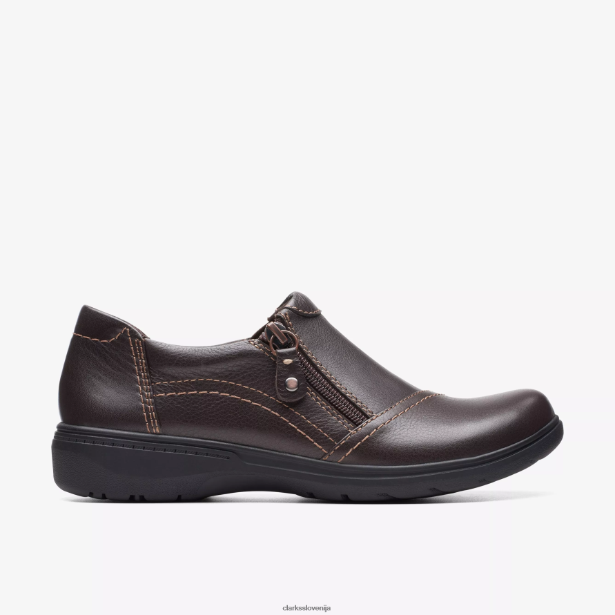 carleigh ray D0T6P6588 temno rjavo usnje Clarks