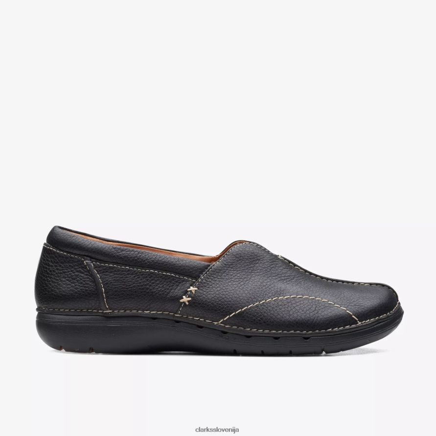 un loop stride D0T6P6590 črno usnje Clarks