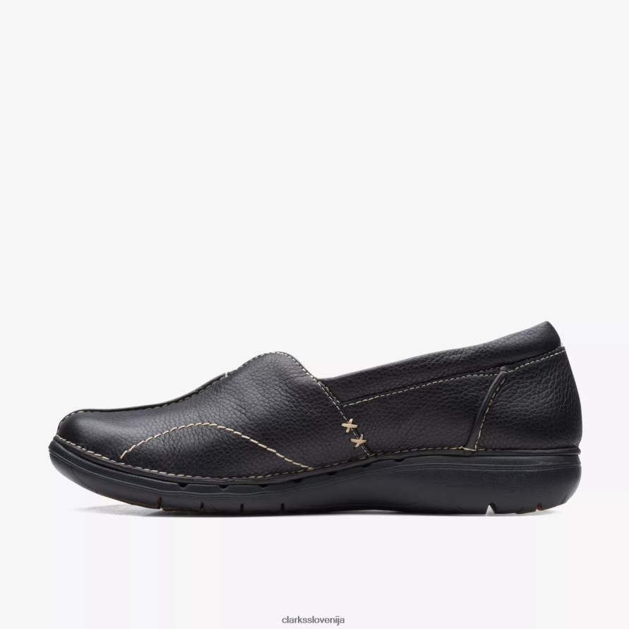 un loop stride D0T6P6590 črno usnje Clarks