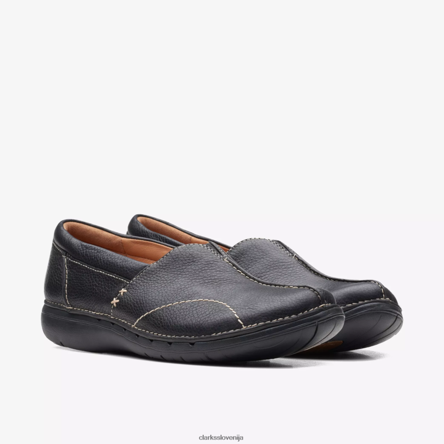 un loop stride D0T6P6590 črno usnje Clarks