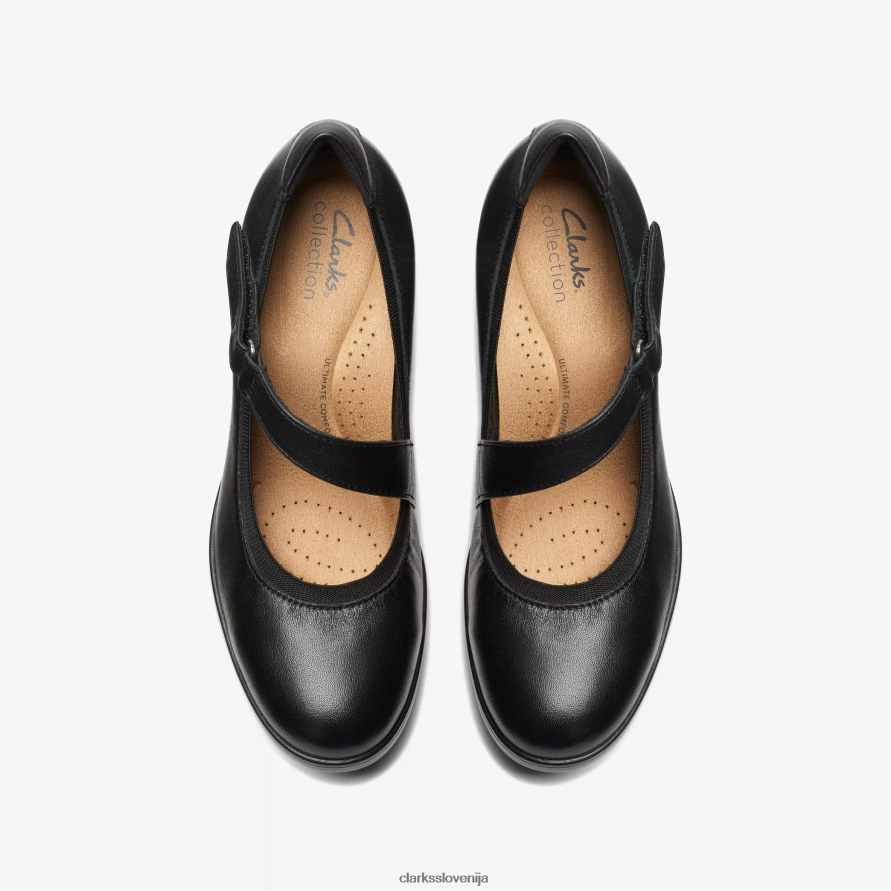 emily 2 mabel D0T6P6543 črno usnje Clarks