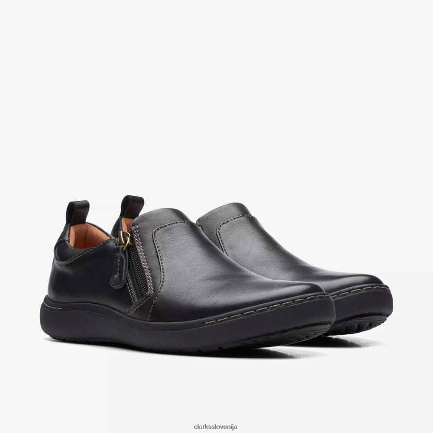 nalle lila D0T6P6309 črno usnje Clarks