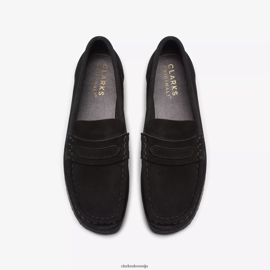 wallabee loafer D0T6P6239 črni semiš Clarks