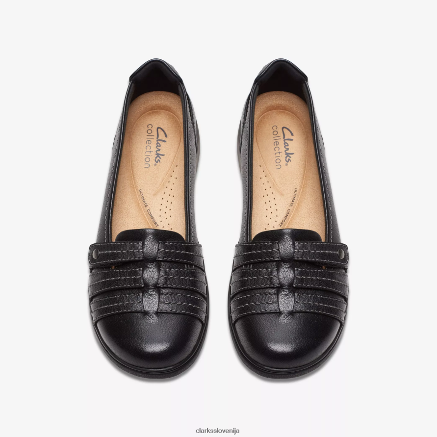 carleigh eliza D0T6P6281 črno usnje Clarks