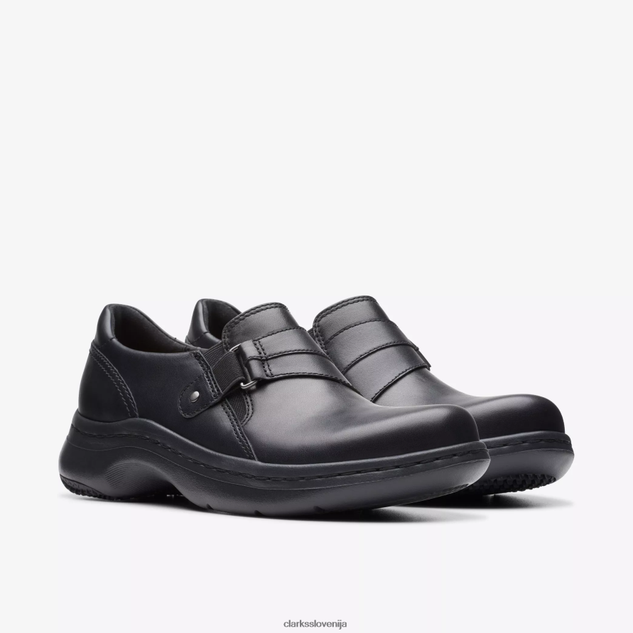 clarks pro sky D0T6P6553 črno usnje Clarks