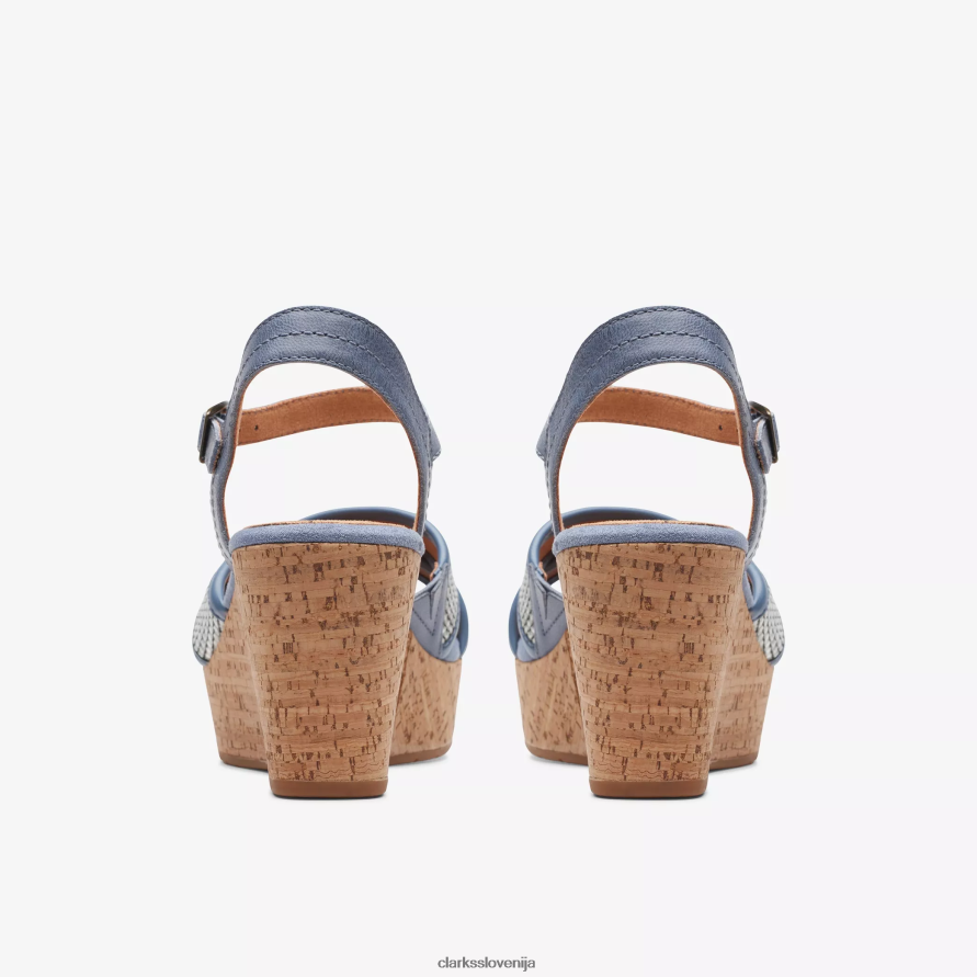 sliva elleri D0T6P6175 denim modro usnje Clarks