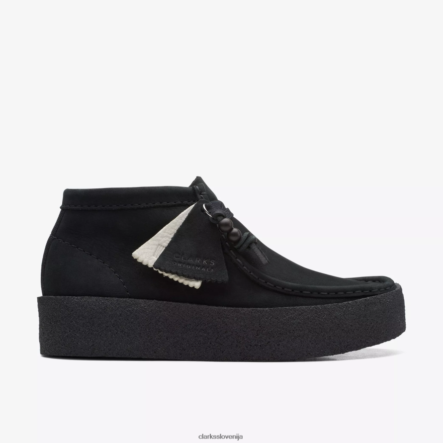 škorenj wallabee D0T6P6487 črni nubuk Clarks