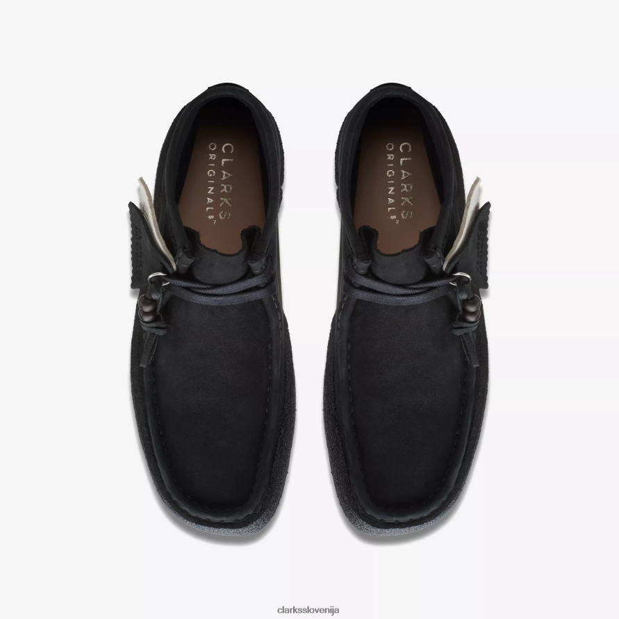 škorenj wallabee D0T6P6487 črni nubuk Clarks