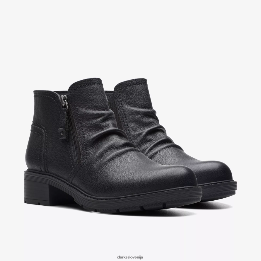 ognjišče golob D0T6P6400 črno usnje Clarks