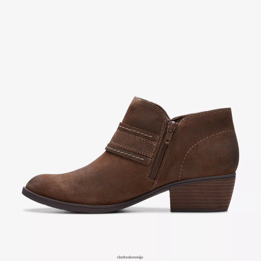 zaliv Charlten D0T6P6462 temno rjav semiš Clarks